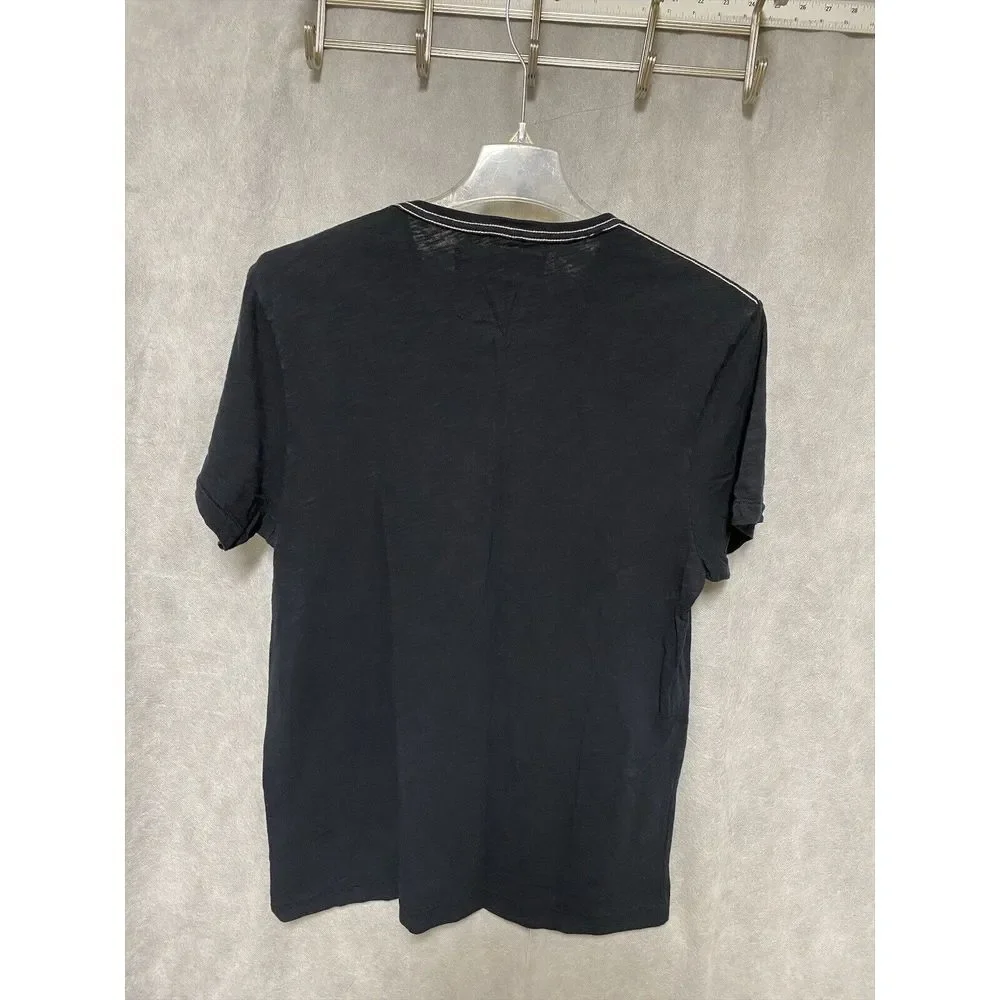 NWOT Vintage True Religion Men T-Shirt Size L Black Spell Out Retro Logo Tee Y2K